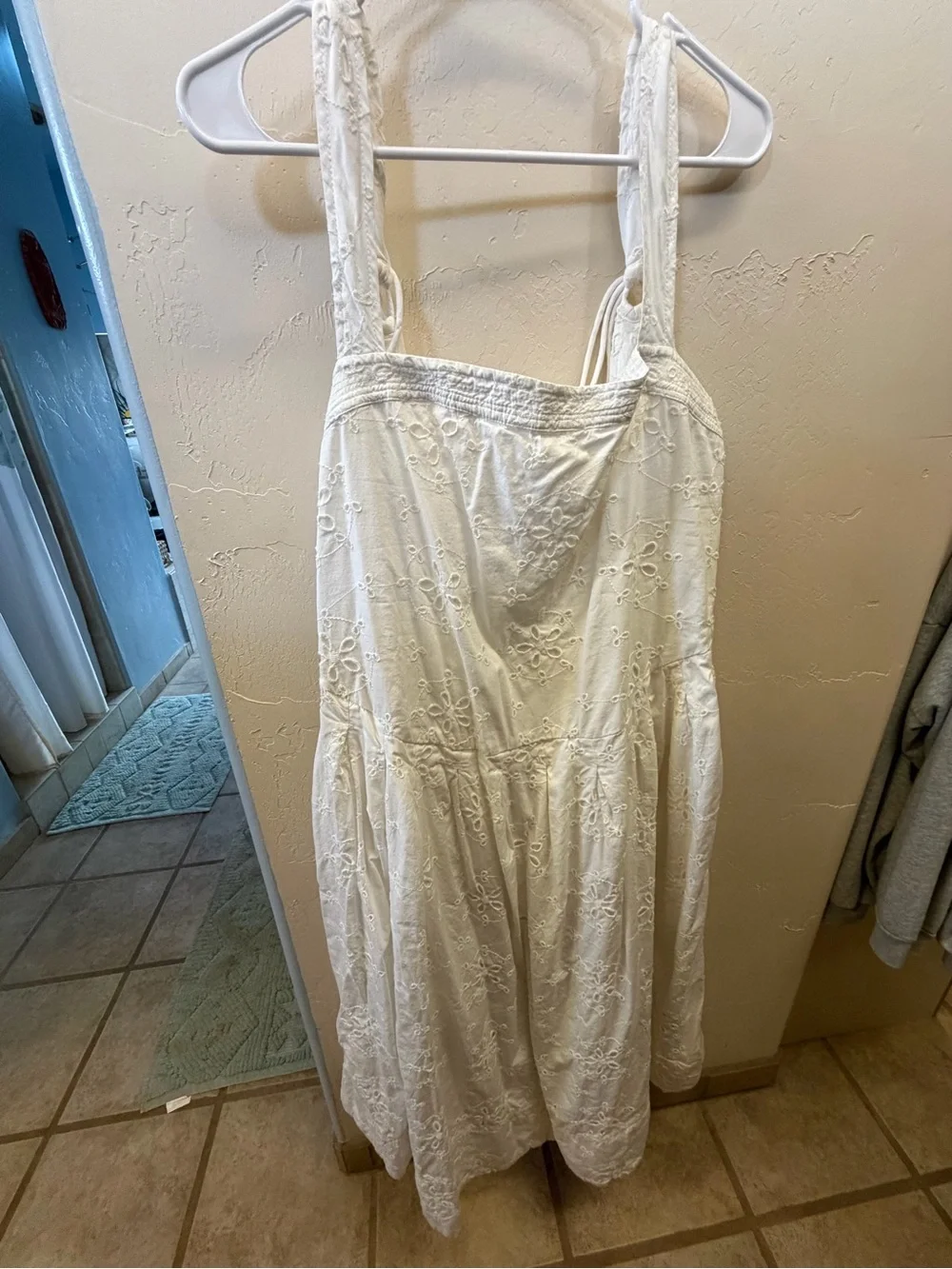 Free People Primavera Eyelet Midi Dress White Cotton Cottagecore L